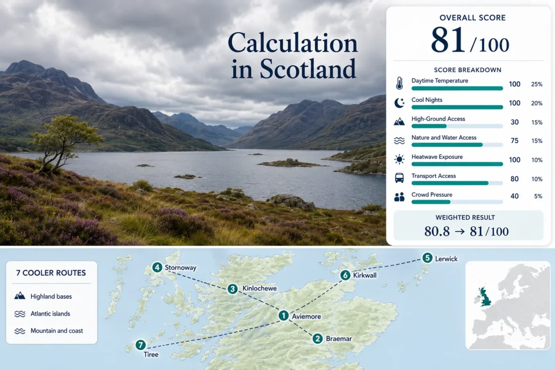 Scotland cooler summer days are common in the Highlands, islands, and Atlantic regions, showcasing the country's dramatic and varied weather patterns.