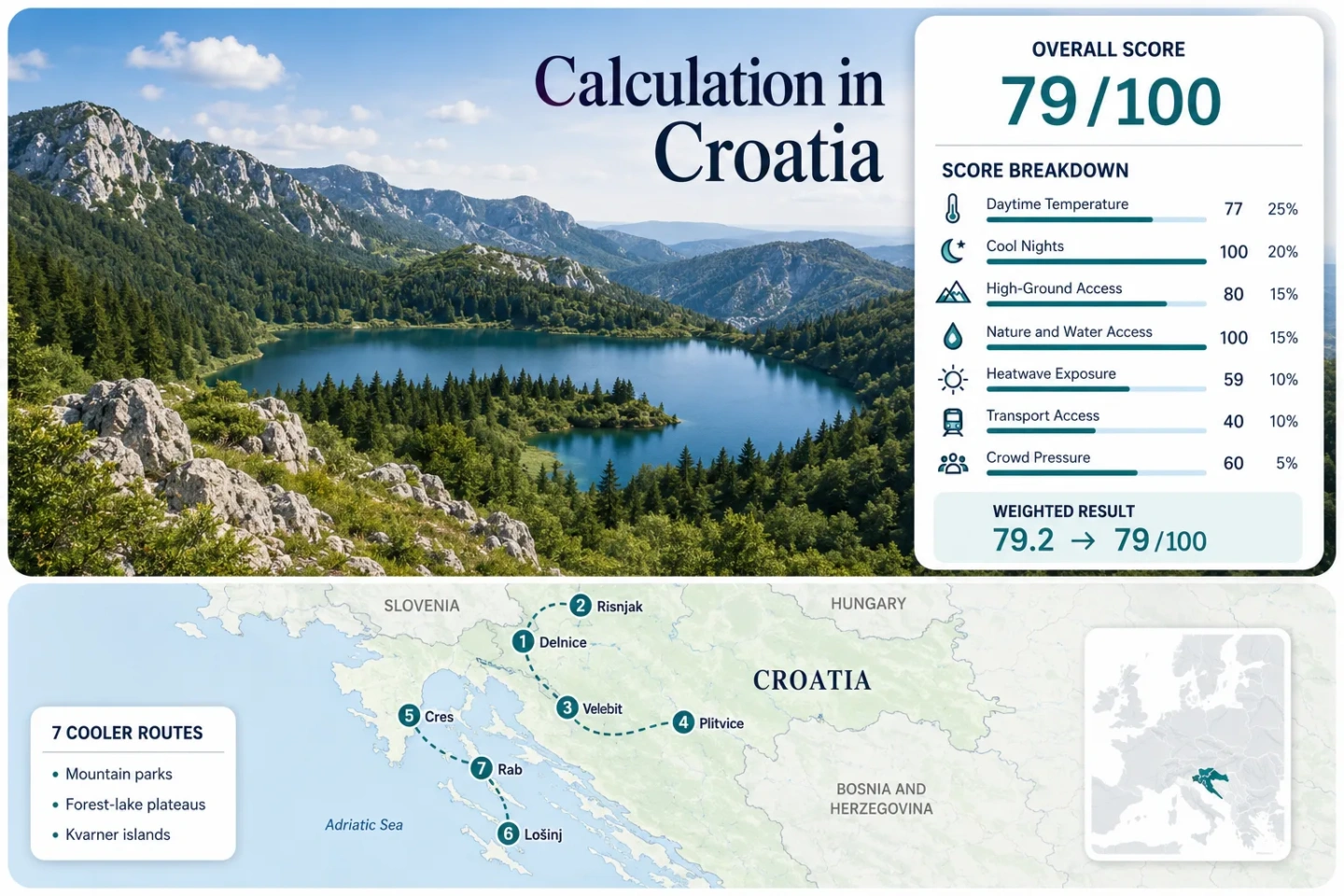 Croatia cooler routes highlight mountain parks, island breezes, and Adriatic alternatives for a refreshing travel experience.