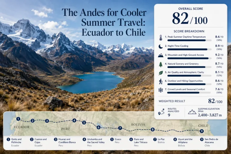 The Andes for Cooler Summer Travel: Ecuador to Chile